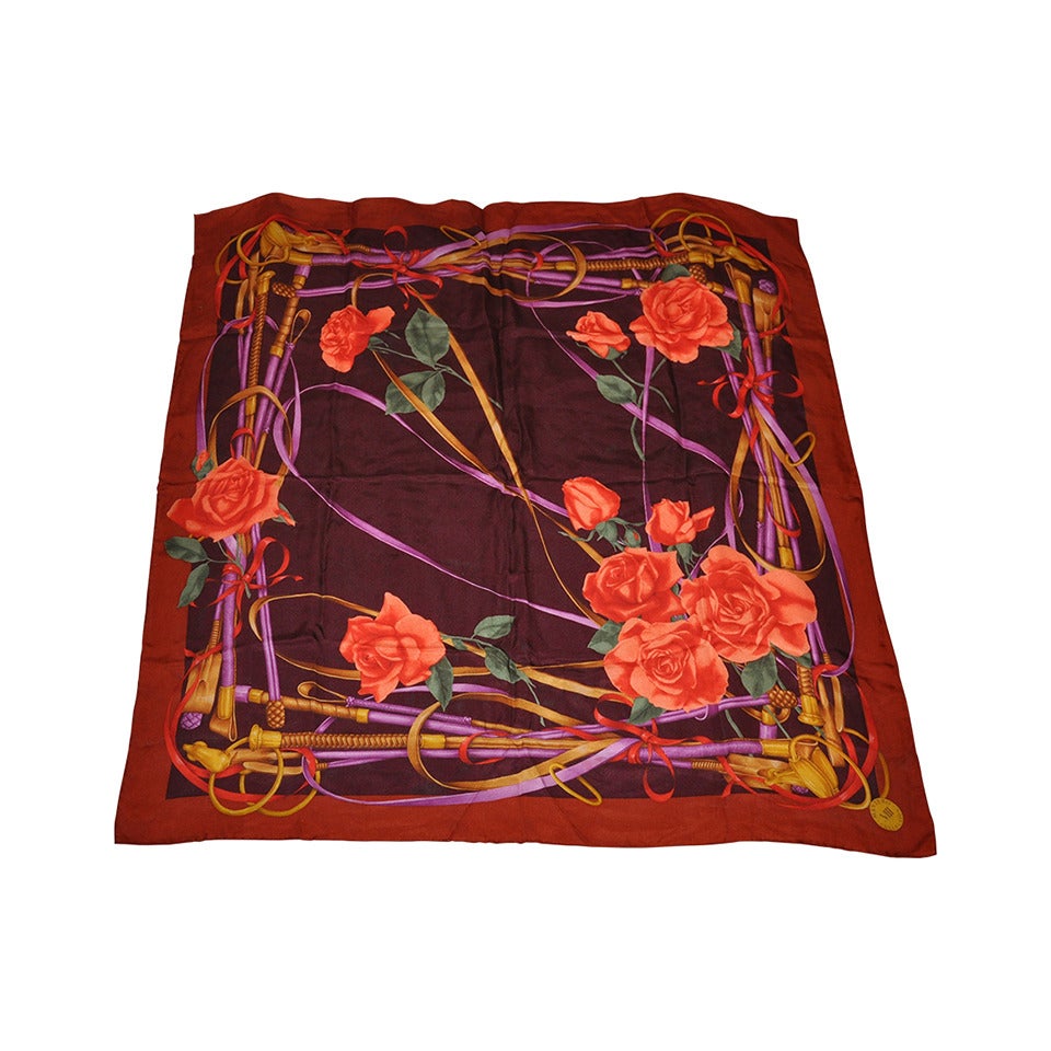 Mantero "Collection" Multi-Color with Hand-Rolled Edge Silk Scarf For Sale