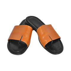 TOD's Camel Calfskin Leather Sandals 1