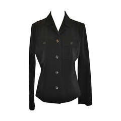 Prada Black Stretch Button-Down Jacket