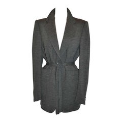Yoshi Yamamoto Gray Wool Jersey with Tie Optional Belt