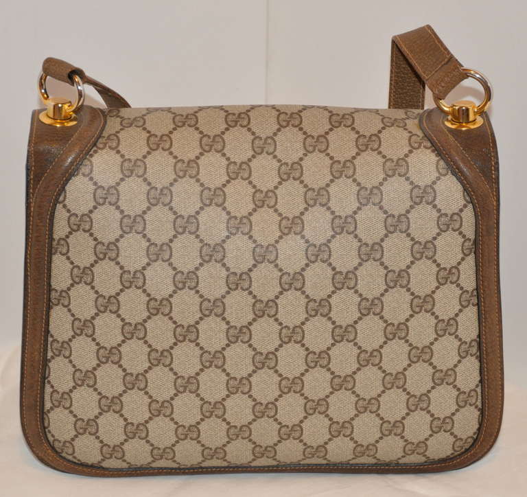 Gucci Monogram Sectional Shoulder Bag with Huge 