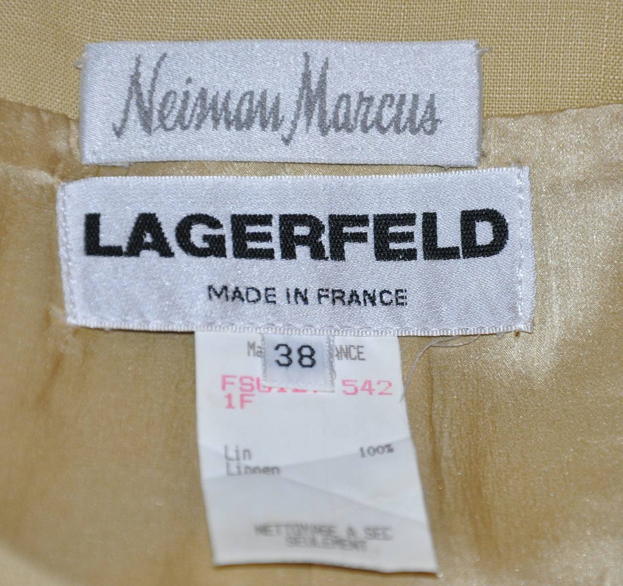 Karl Lagerfeld Mustard Linen with Silver Hardware Jacket