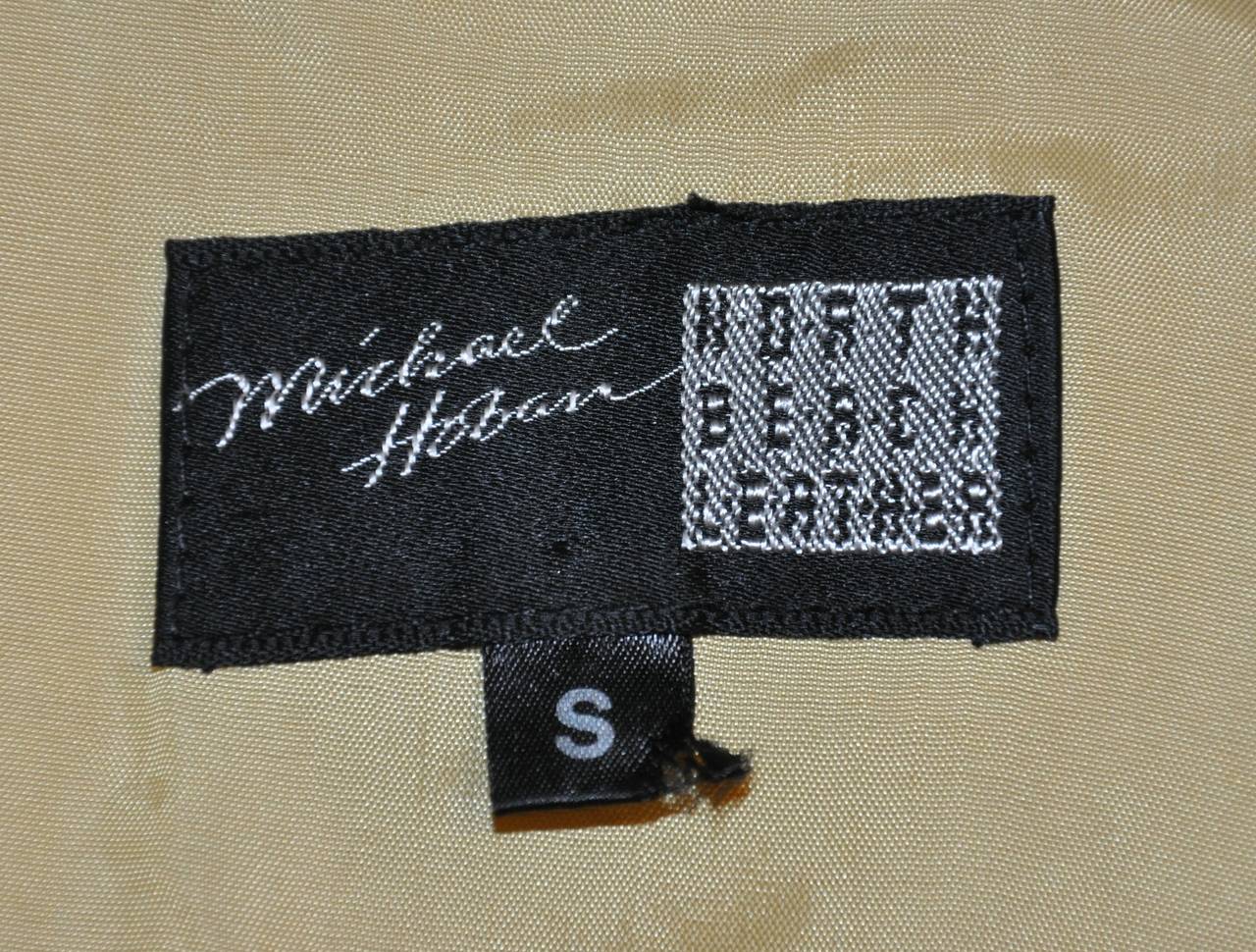 Brown Michael Hoban for North Beach Leather Mustard Leopard Lambskin Dress