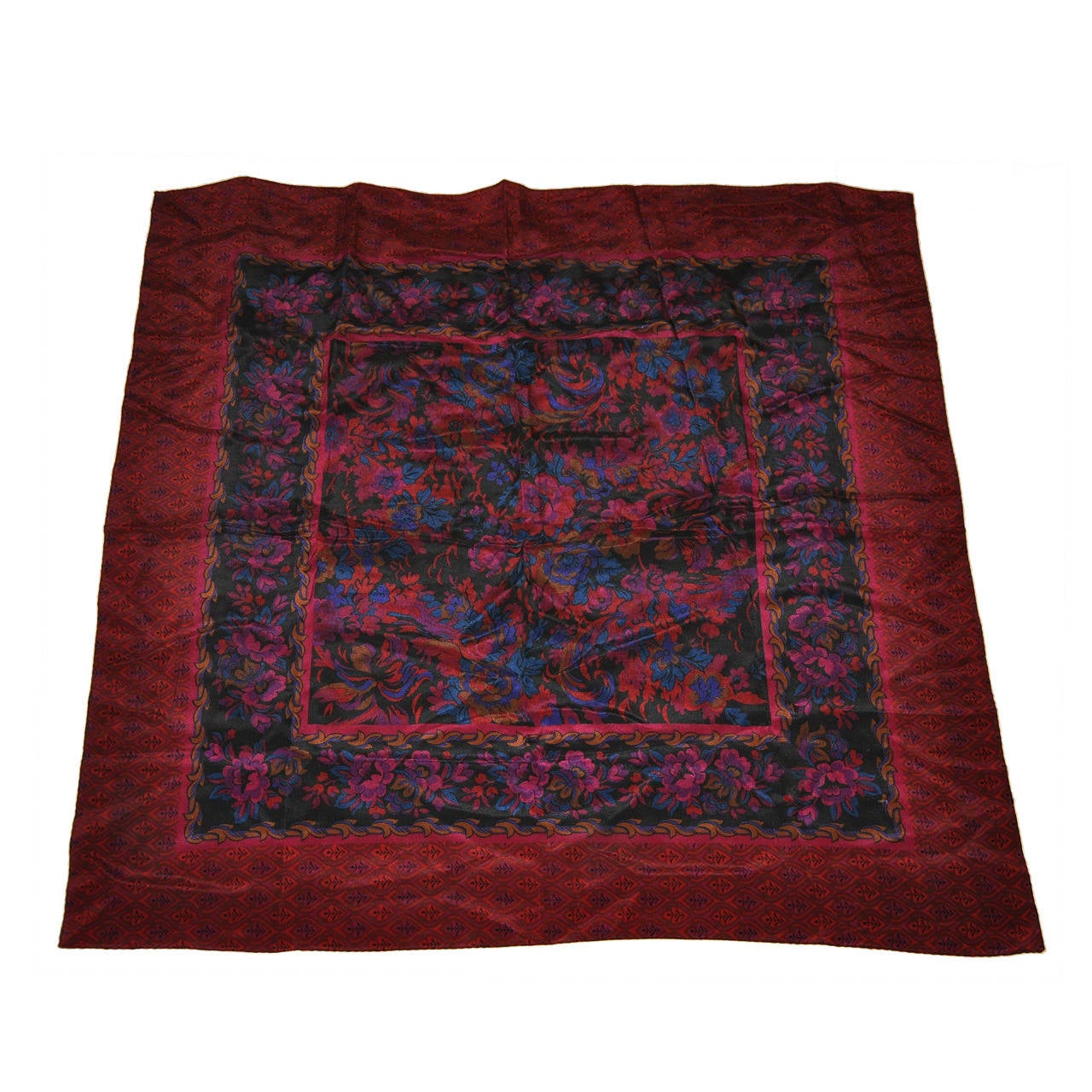 Pañuelo de Seda Floral Multicolor