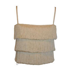 Cream Multi-Tier Fringed Top