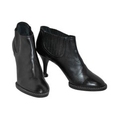 Vintage Kenzo Black Calfskin Ankle Boots