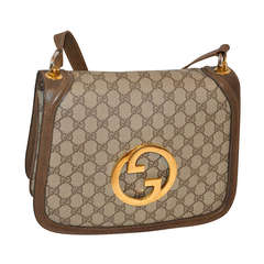 Gucci Monogram Sectional Shoulder Bag with Huge "GG" Hardware 2