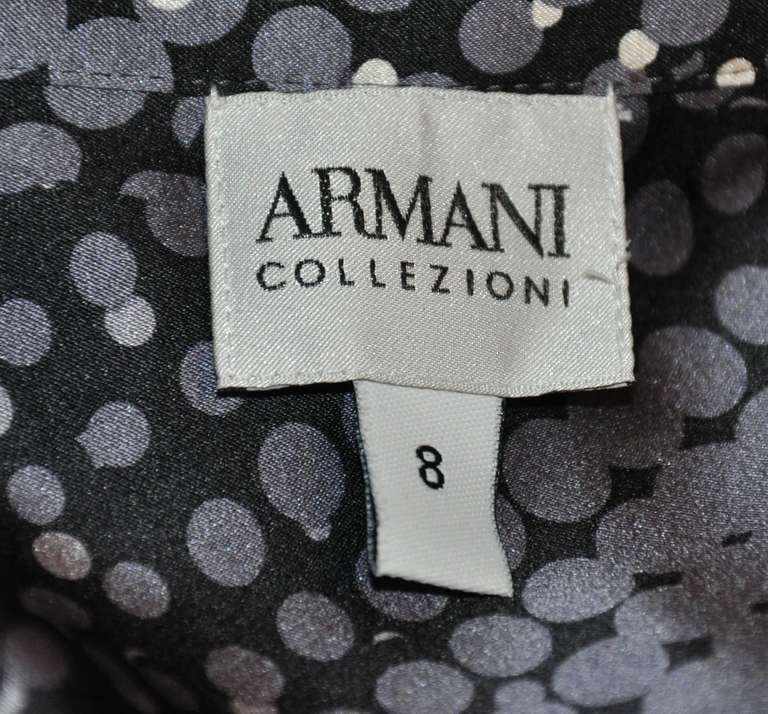 Georigo Armani Silk Crepe de Chine with French-Cuff Blouse In Excellent Condition In New York, NY