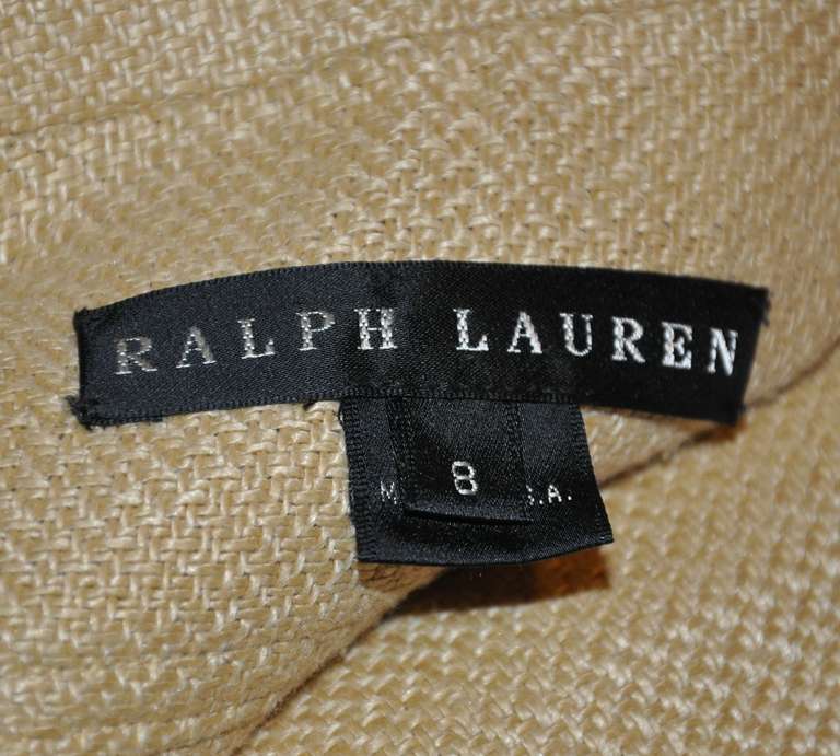 Ralph Lauren (Black Label) Chaqueta clásica de lino beige en Excelente estado para la venta en New York, NY