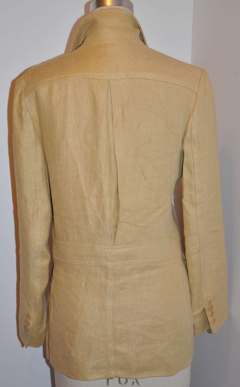 El jaket de lino beige 
