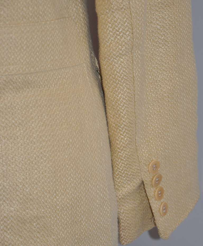Ralph Lauren (Black Label) Chaqueta clásica de lino beige en venta 2