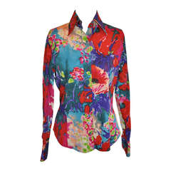 ETRO Multi-Color Floral Print Blouse
