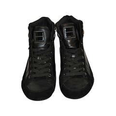 Halston Black Ankle Lace-Up Rubber Shoes