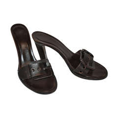 Bottega Veneta Chocolate Brown "Buckle" Sandals. 6