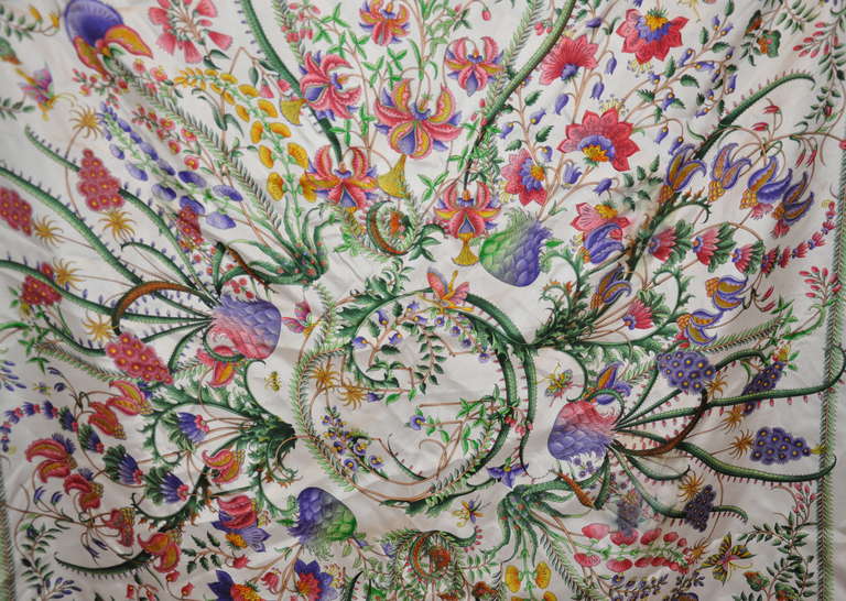 Women's Gucci Signature Multi-Colors Silk Floral Print Scarf