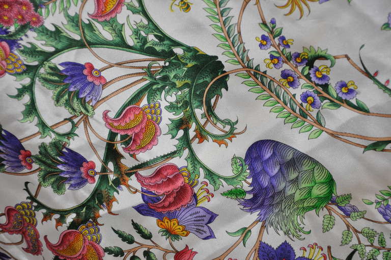 gucci silk floral scarf