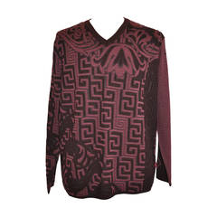Gianni Versace Men's Plum & Lavender V-Neck Pullover 4