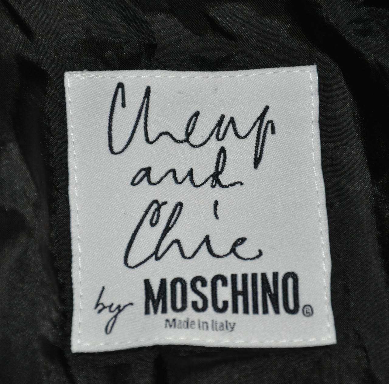 Moschino "Cheap and Chic" "Swirl" Black and White with Bubble Buttons  Jacket For Sale at 1stDibs