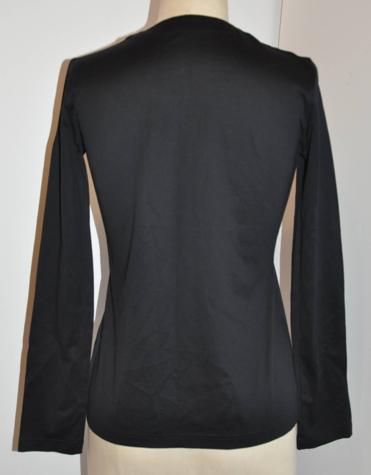 Helmut Lang Black Button-Down Cotton Jersey Top at 1stDibs