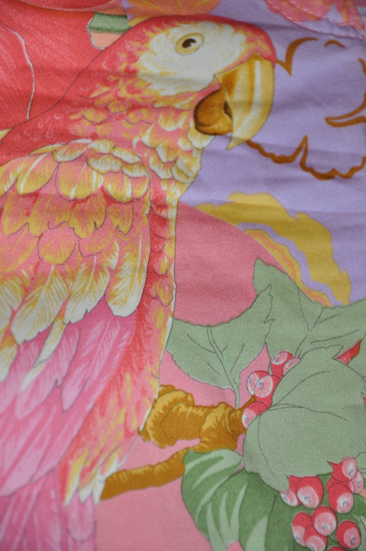 Ferragamo - Jean extensible multicolore « perroquet et fleuri » Bon état - En vente à New York, NY
