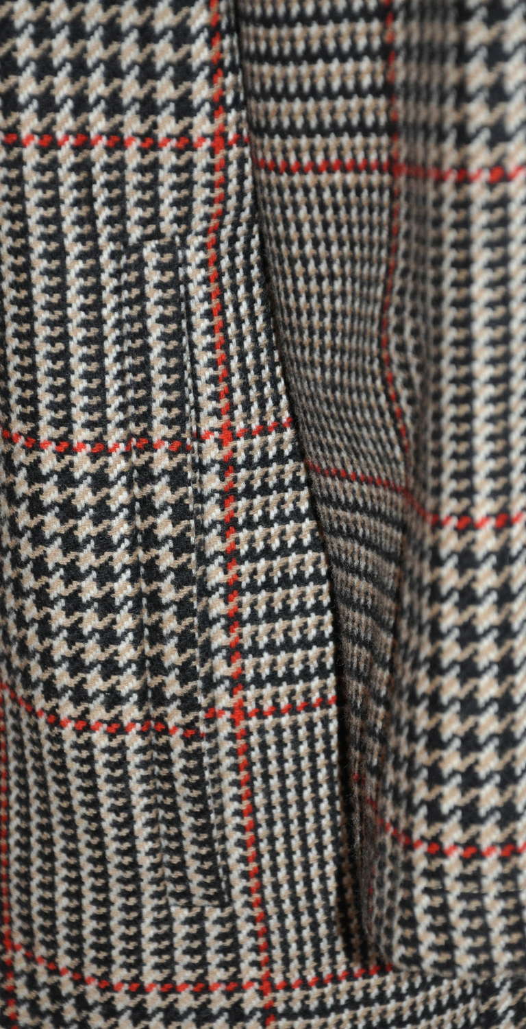 Valentino Fully Lined Multicolor Plaid Open Coat 1