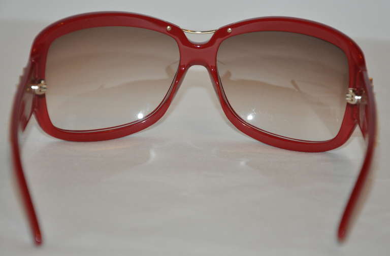 Yves Saint Laurent Burgundy Lucite with 