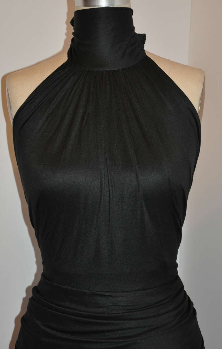 Vintage BodyHugging Silk Jersey Halter Style Cocktail Dress at 1stDibs