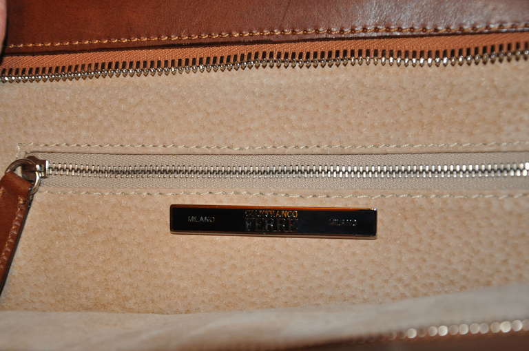 Gianfranco Ferre Warm Brown Leather and Pony Shouler Bag For Sale at ...