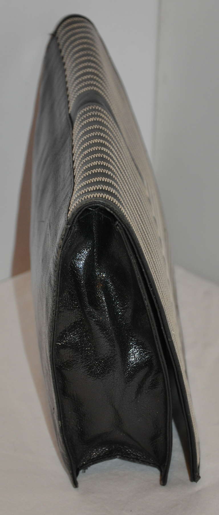 Fendi Signature Black Calfskin with Detailed Embroidery Clutch & Shoulder Bag 1