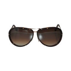 Tom Ford Brown Lucite with Gold Hardware Frame and Accent Sunglasses 7