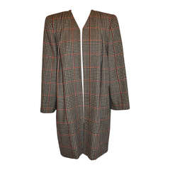 Valentino Fully Lined Multicolor Plaid Open Coat 8