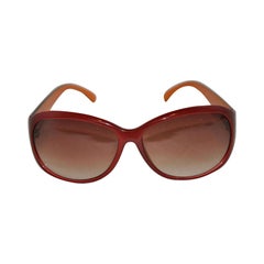 Vintage Loulou de la Falaise Warm Brown Lucite Sunglasses with Case