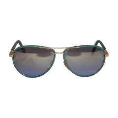 Versace Gold Hardware with Tortoise Detail Mirrored Sunglasses