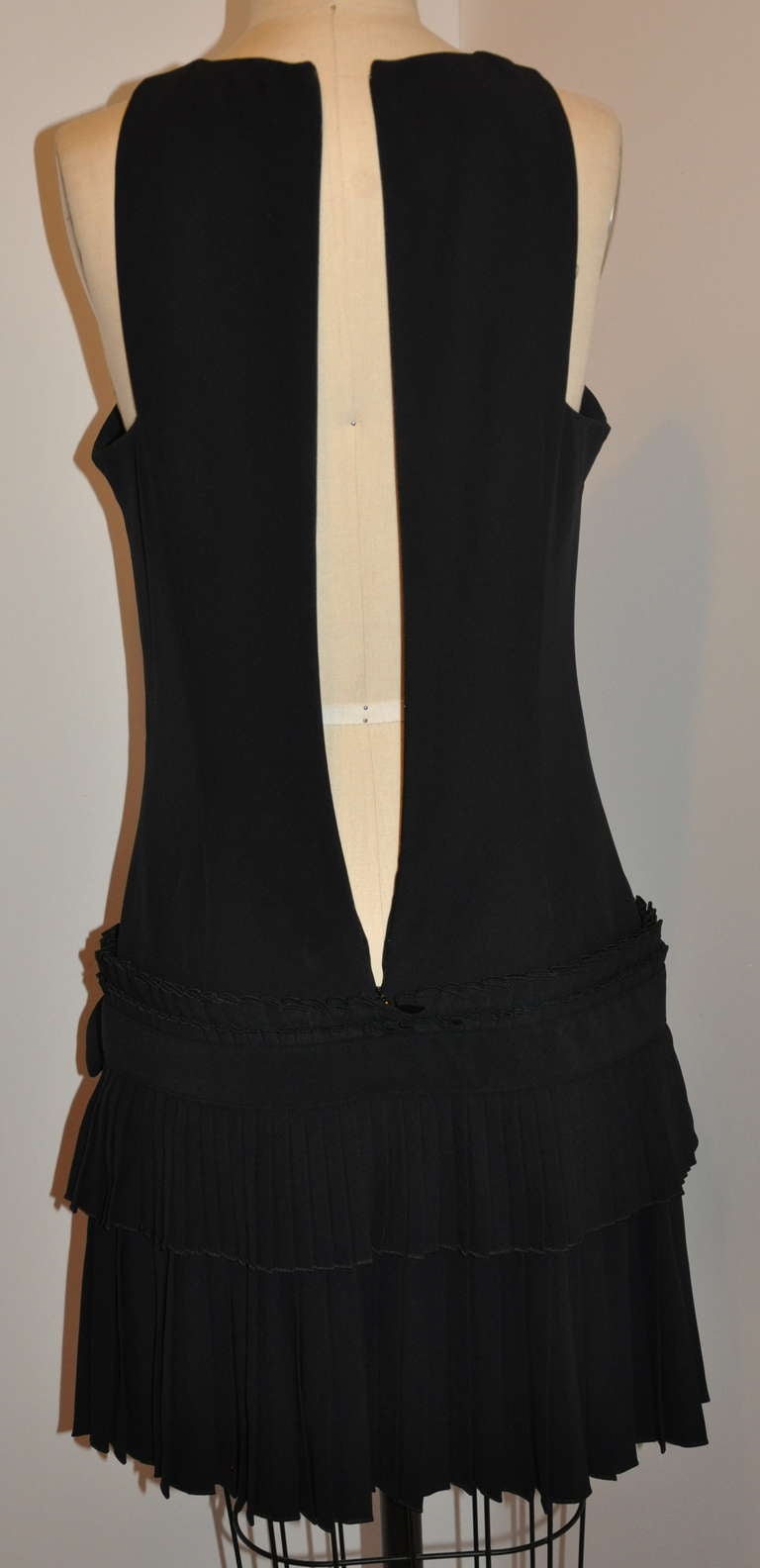 Women's Alexander McQueen Fully Lined Black Two-Tiered Cut-Out Dress For Sale