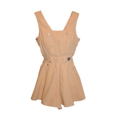 Versace "Couture" Numbered Tangerine & White Mini Overalls