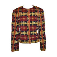 Vintage Christian LaCroix Multi-color Multi-plaid Cropped Jacket