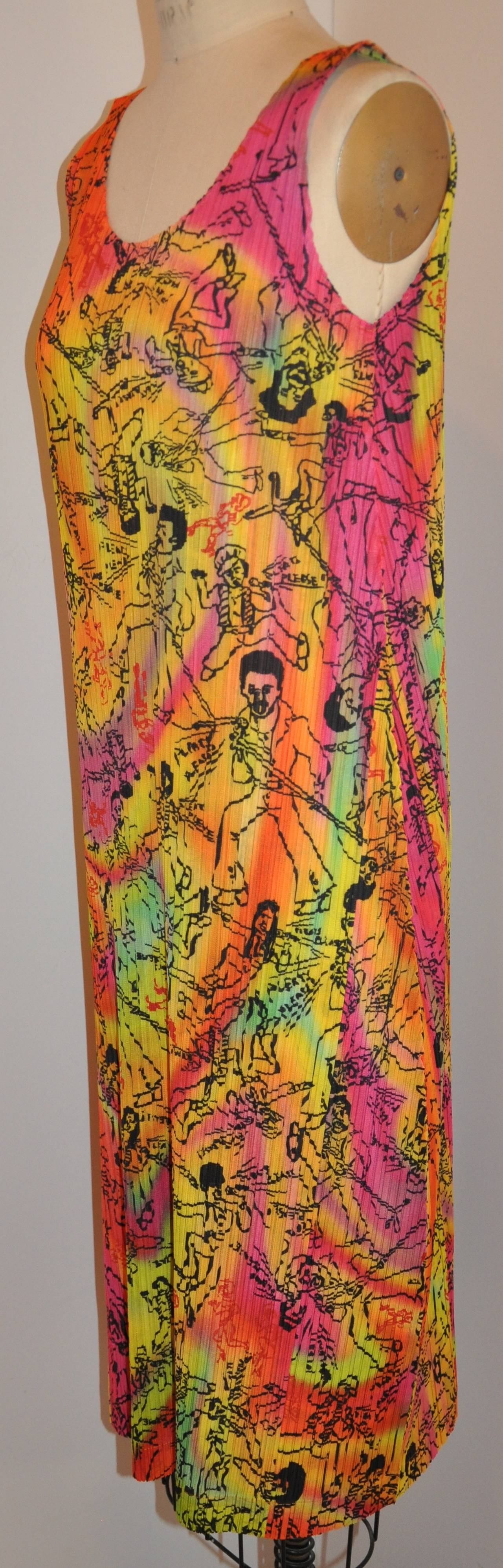         Das mehrfarbige, ärmellose Maxikleid 