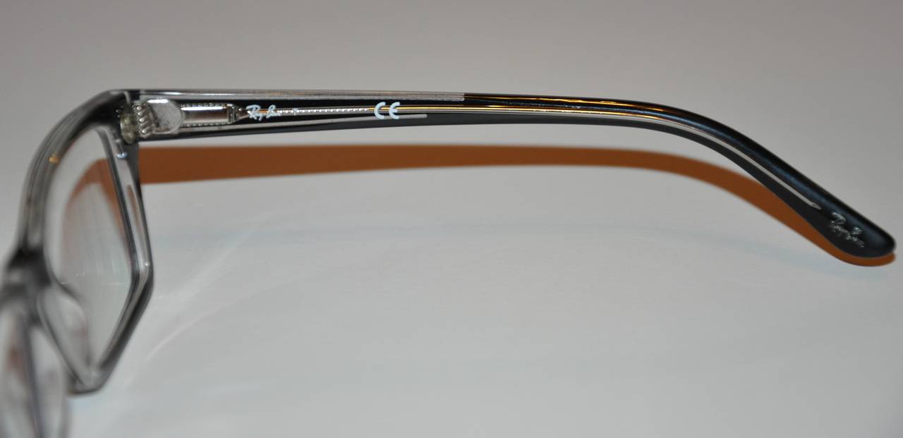 Ray Ban Black Lucite with Silver Hardware Etching Glasses ...