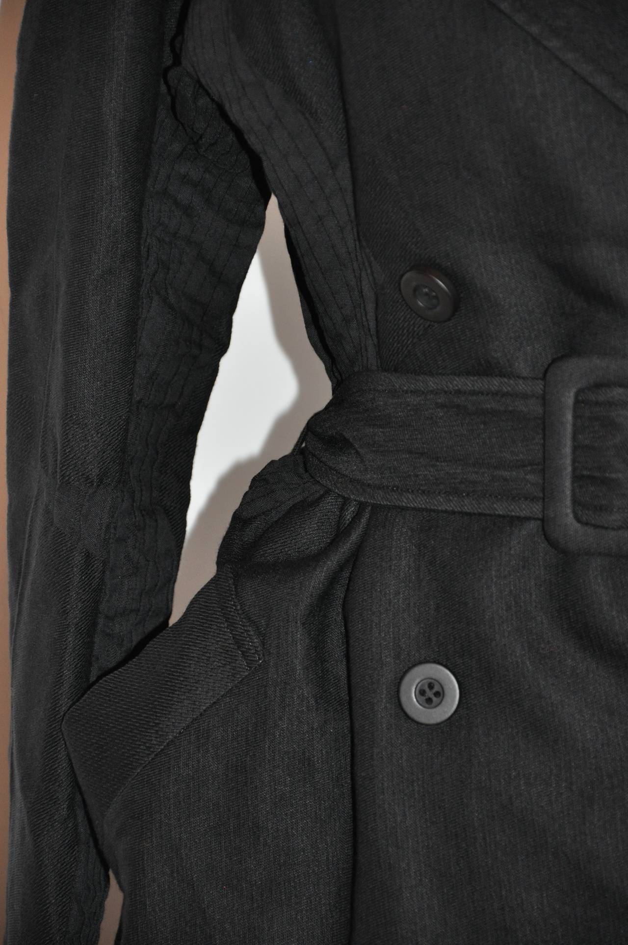 Issey Miyake Dramatic Black Trench-Style Coat with Belt 2