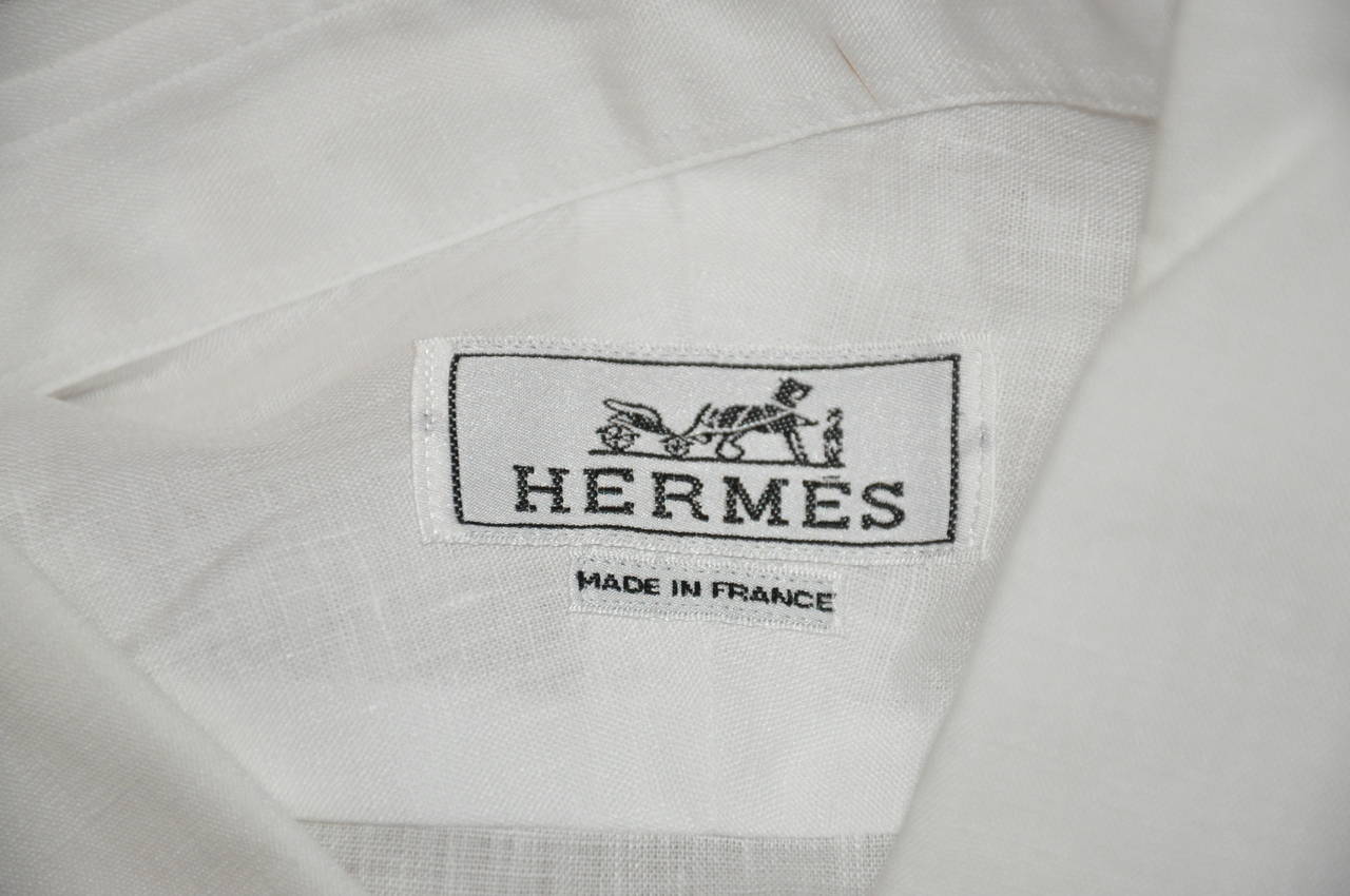 hermes button down shirt