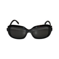 Chanel Black Lucite with "Chanel Bow" Accent Sunglasses