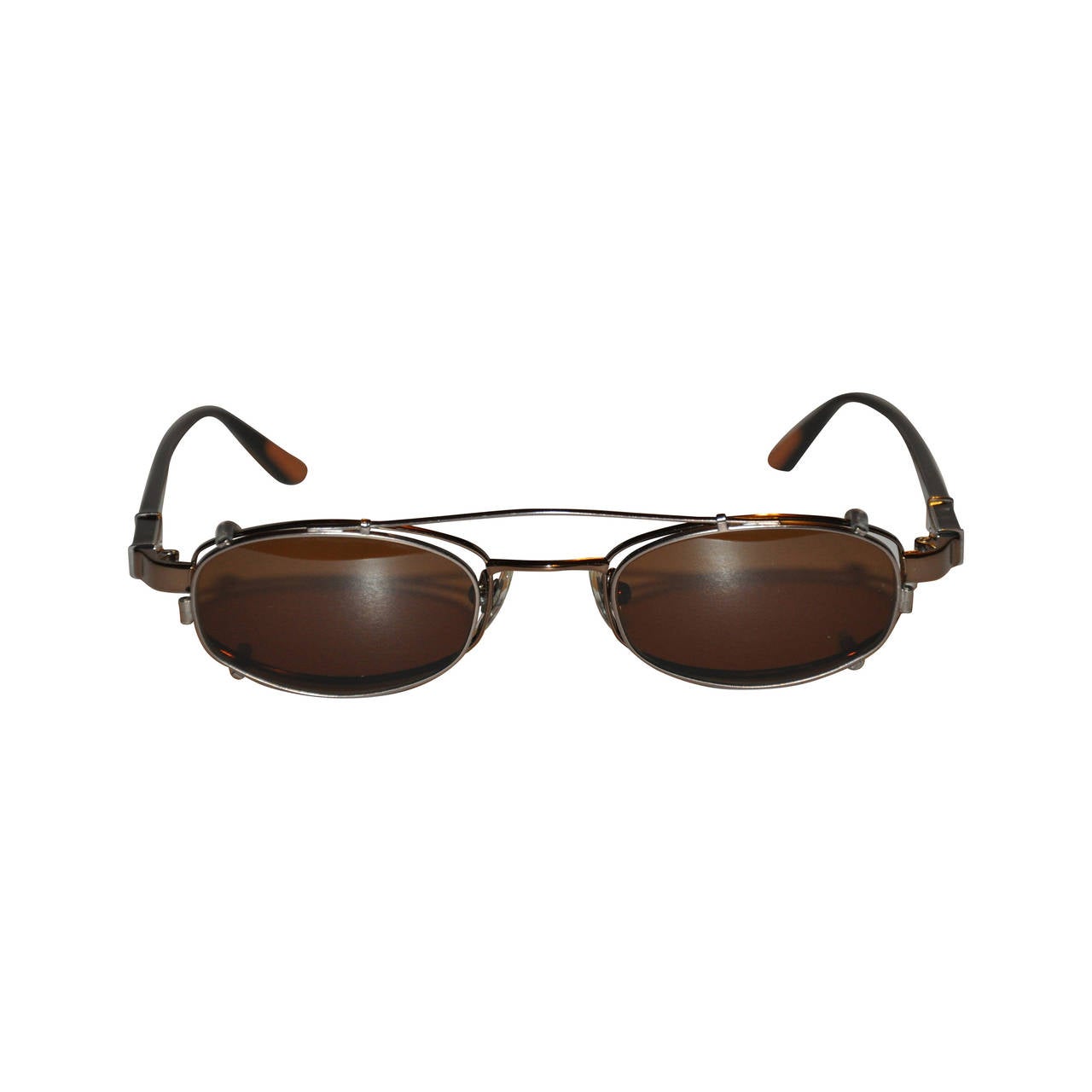 Robert Marc Titanium Bronze/Brown Lucite Frames with Flip-Up Shades Lens