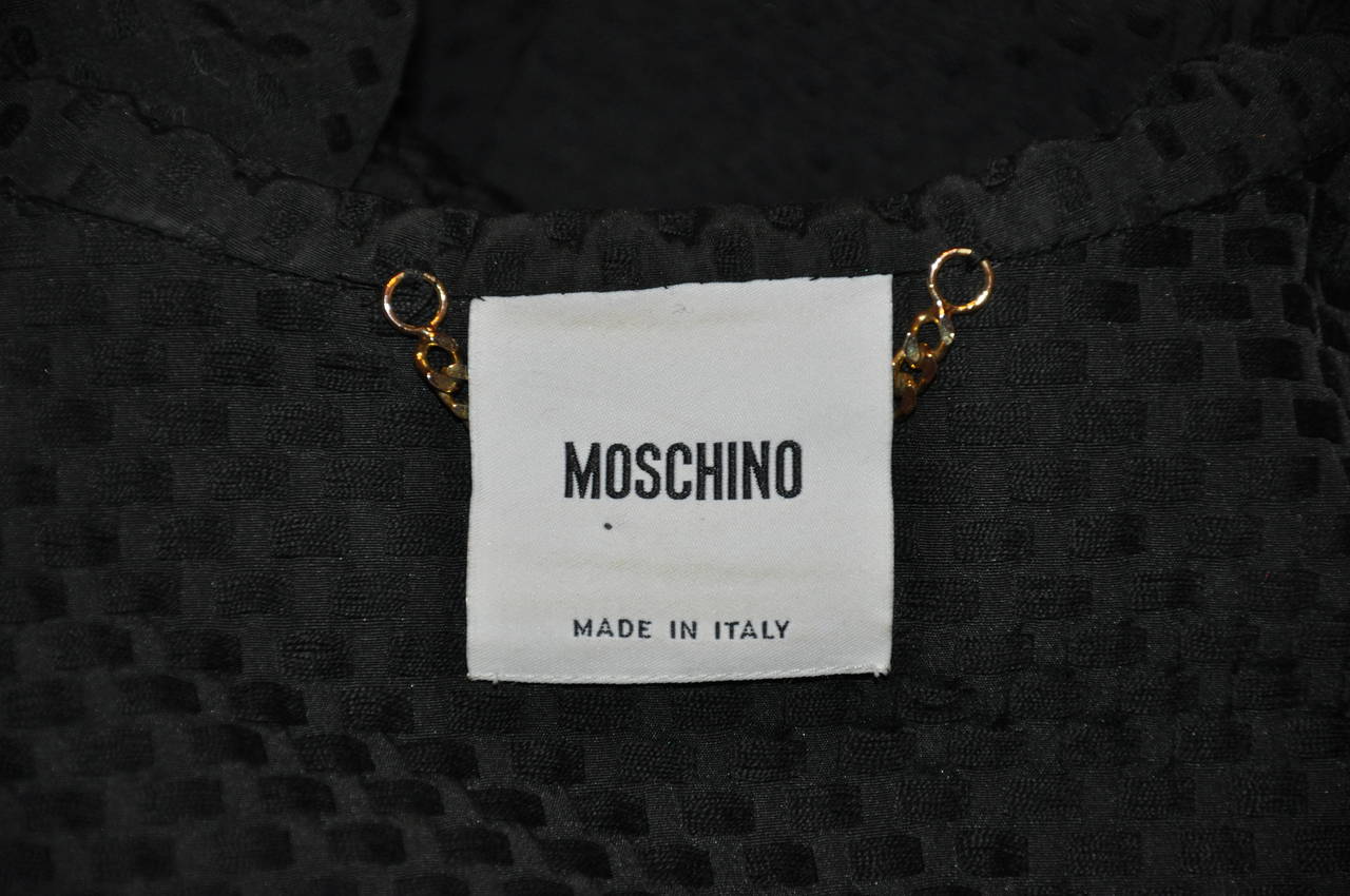 Moschino Black Cotton Domain Sleeve with Peplum Jacket For Sale at 1stDibs