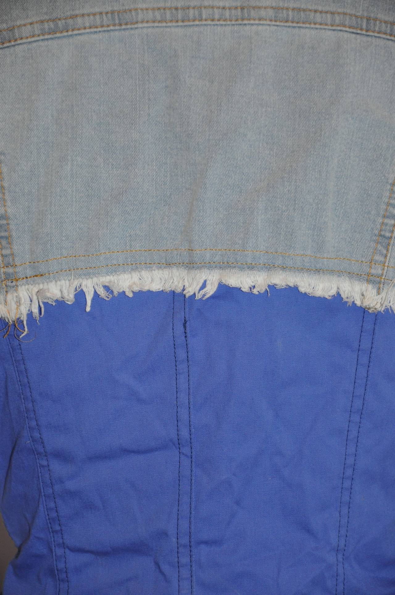 Donna Giacca Moschino in cotone blu e denim in vendita