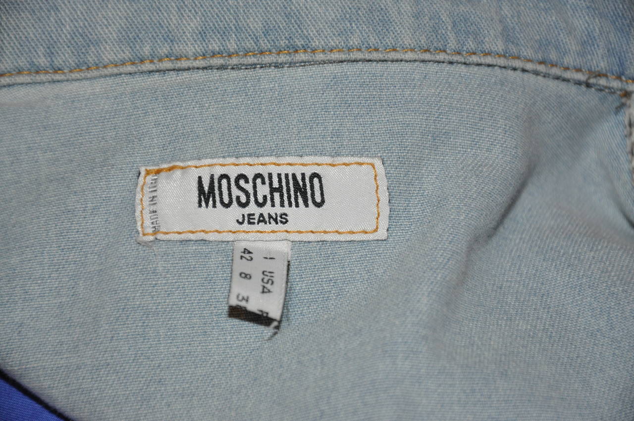 Women's Moschino Blue and Denim Cotton Jacket For Sale