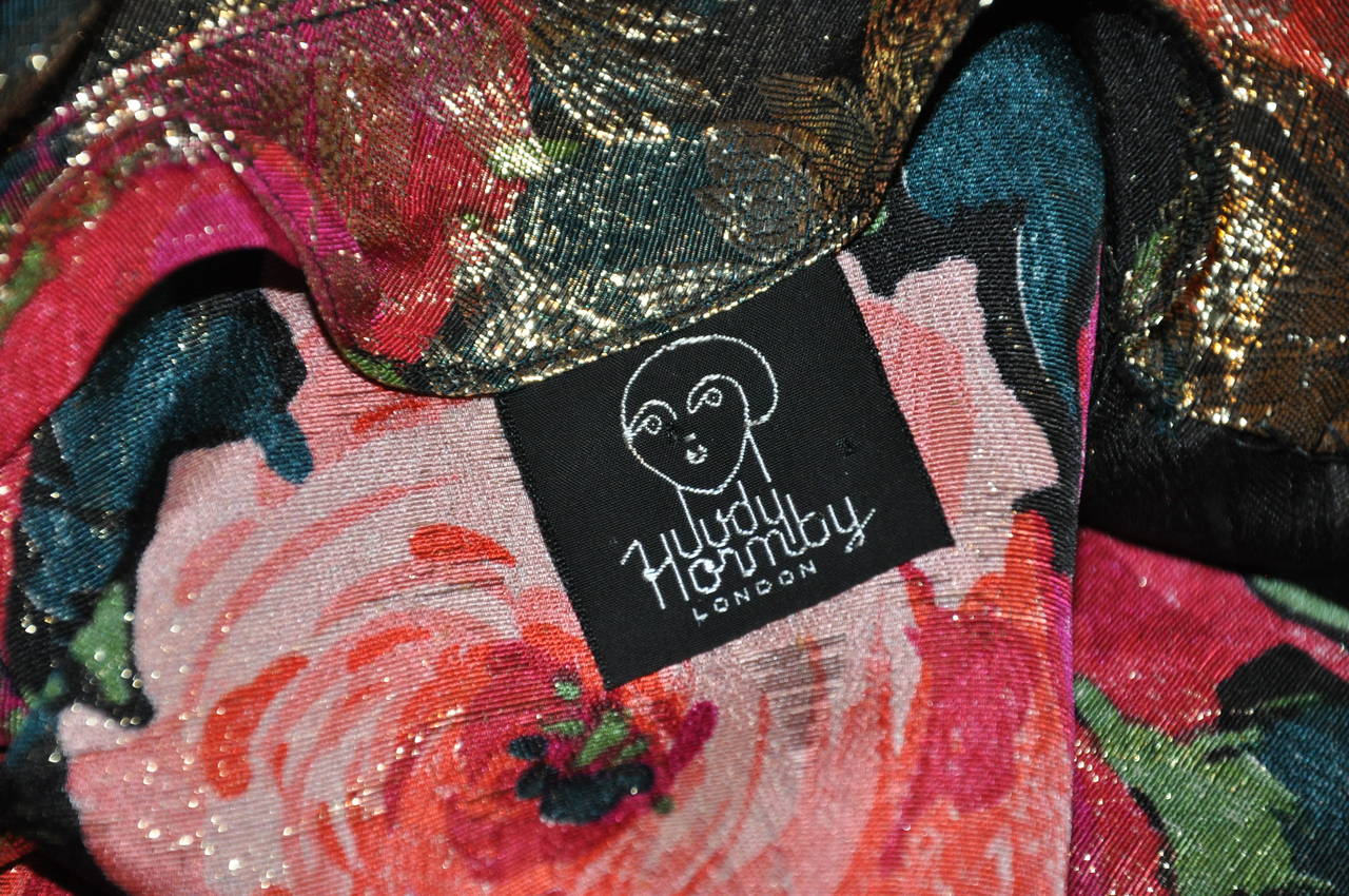 Marron Judy Hornby - Veste à fleurs multicolore et métallique en vente