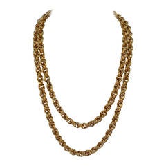 Retro Detailed Multi-Link Gilded Gold Vermeil Filigree Gold Necklace