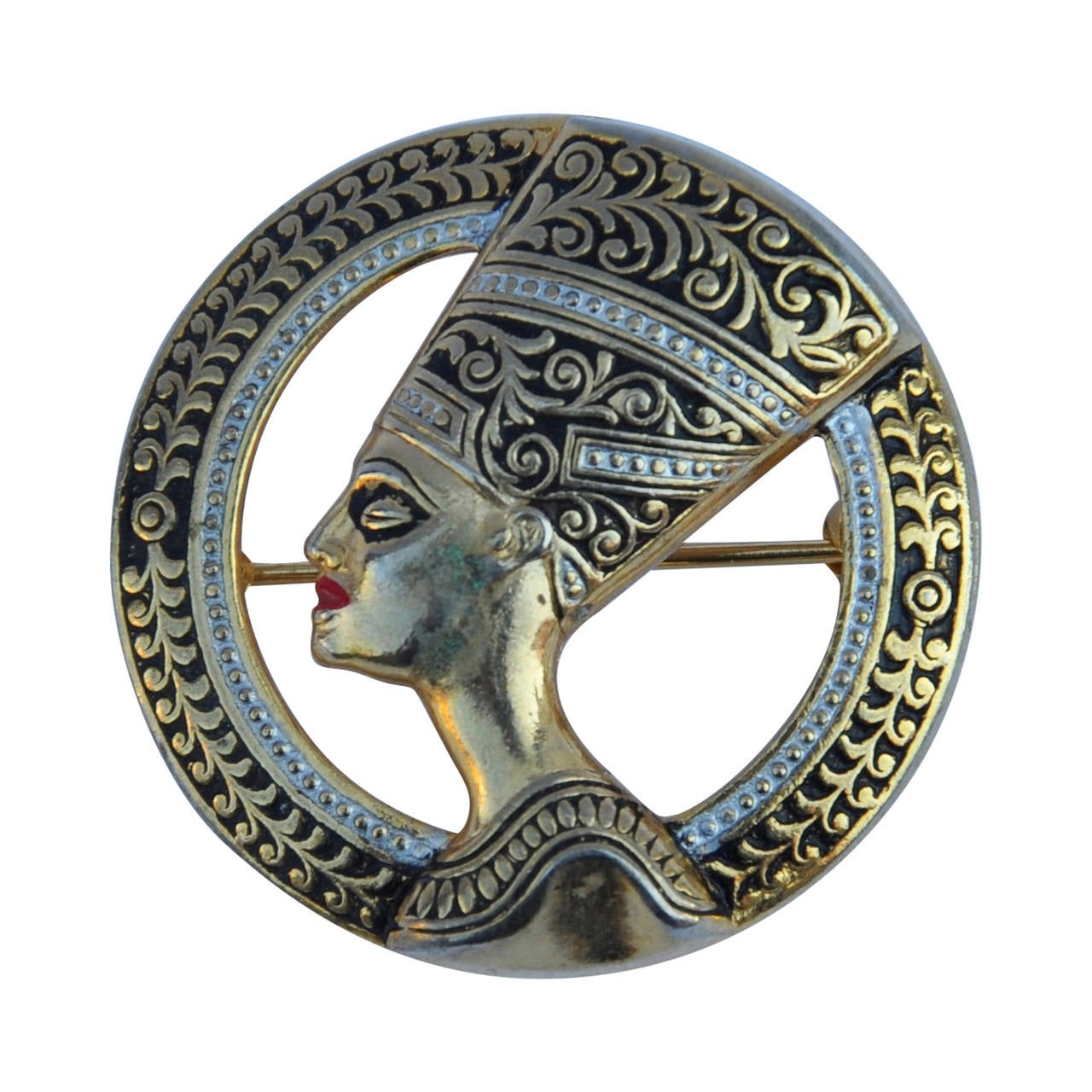 Egyptian Vermeil Gold Detailed Filigree Brooch