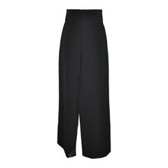 Yves Saint Laurent Signature Black High-Waisted Gabardine Trousers