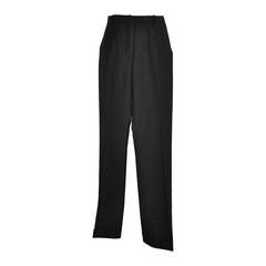 Pantaloni gessati in lana nera Balenciaga